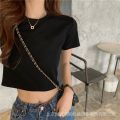 Super-hot short T T-shirt Female Red ins Top bm Inner Bottoming Shirt Summer Net Korean Style Short Sleeve Tight Hot Girl Slimming. 