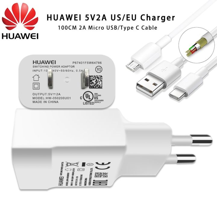 Original US EU Wall Charger 5V2A and Micro USB Type C Cable