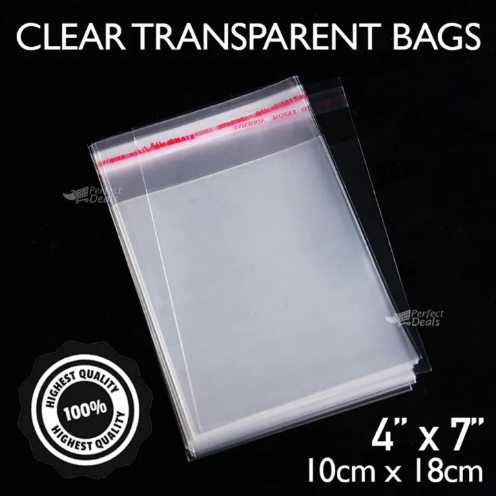 Perfect Clear Poly Mailer Transparent Flyers Bags 100Pcs 50 Pcs pack & 25 Bags Pack Clear Polythene Self-seal Adhesive bags Storage Bags Plastic Clear Envelope 10cm x 18cm Mailer Packs Postal Safe Packing Bags Medium Size 4 inches x 7 inches