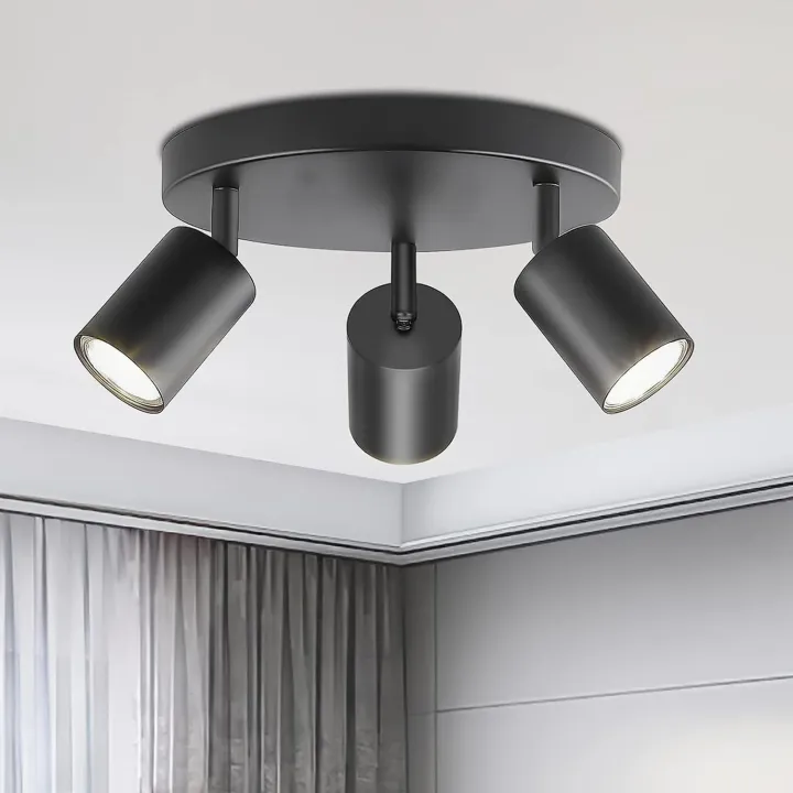 Led GU10 Pendent Lamps 3/4 Head Track Lighting Fixture Surface Mounted LED Spotlight Ceiling Spot Lights for Kitchen Living Room