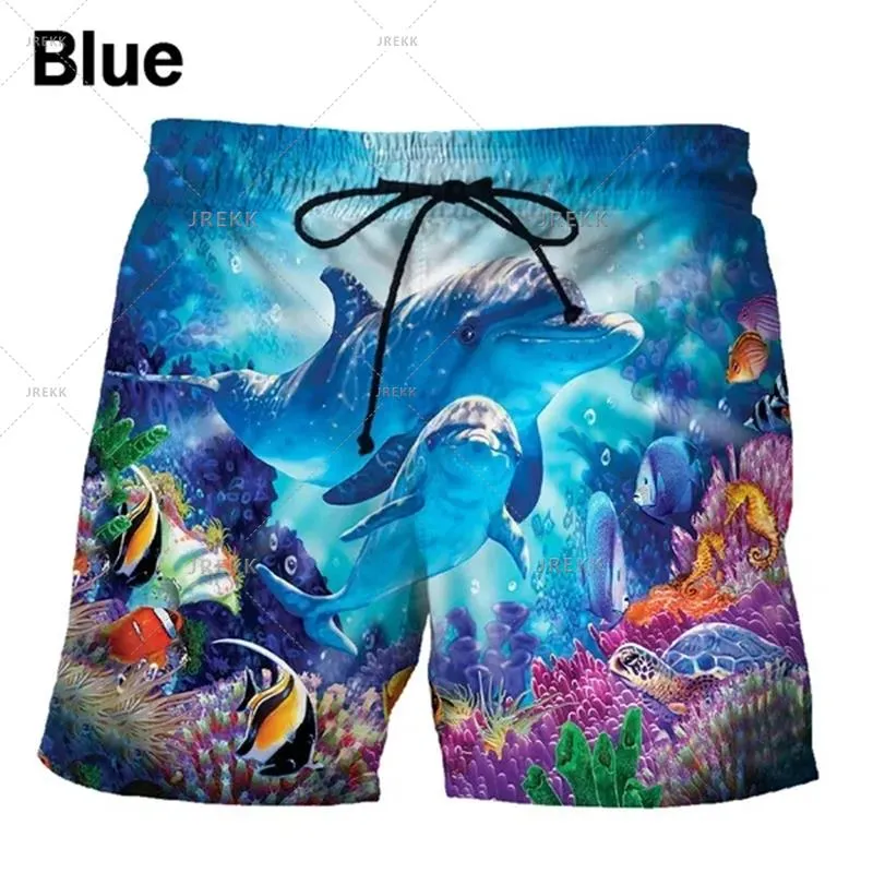 Dolphin Printed 3D Swimming Shorts Men Summer Fashion Hip Hop y2k