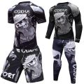 【13 S】 Boxing Set Compression Rashguard BJJ Kickboxing Tight T-shirts Muay Thai MMA Fitness Sportsuit. 