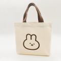 canvas rabbit canvas bag Practical red handbag canvas tote bag Cute bunny print bag for Daily use School bag Picnic bag Gift bag Fashion accessory. 