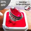 Boys Functional Use Jewelry Resin Stone Ring Gents Party Ring Silver Colour Ring With Box. 