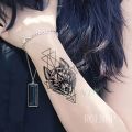 Waterproof Temporary Tattoo Sticker Wolf Wolves Head Animal Neck Wrist Foot Hand Flash Tatoo Tattoos for Men Women Kids. 