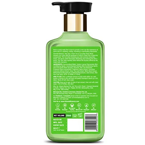 oriental%20botanics%20Stbotanica%20Aloe%20Vera,Green%20Tea&Cucumber%20Body%20Wash,250Ml%7CInfused%20With%20Aloe%20Vera,Green%20Tea&Cucumber%7CRefreshes&Hydrates%20Skin%7CNo%20Parabens&Sulphates%7CCruelty%20Free&Vegan(FROM%20INDIA)JEZ%20-%20Image%202