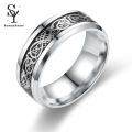 Sunny Men Ring Glossy Simple Jewelry Accessory Dragon Pattern Glowing Ring for Dating. 