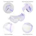 KOGEEK Safety Goggles Adults Adjustable Protective Goggles Eye Protector with Adjustment Straps Splash Impact Resistant Clear Lens Eyewear Use with Prescription Glasses. 