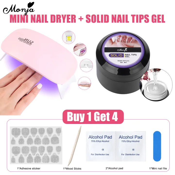 Monja Nail Dryer+Nail Gel Box Provides Women With Removable Water and Accessories To Help You Install Durable Nails [Color Nails and Plaster Nails] Nail Polish Gel