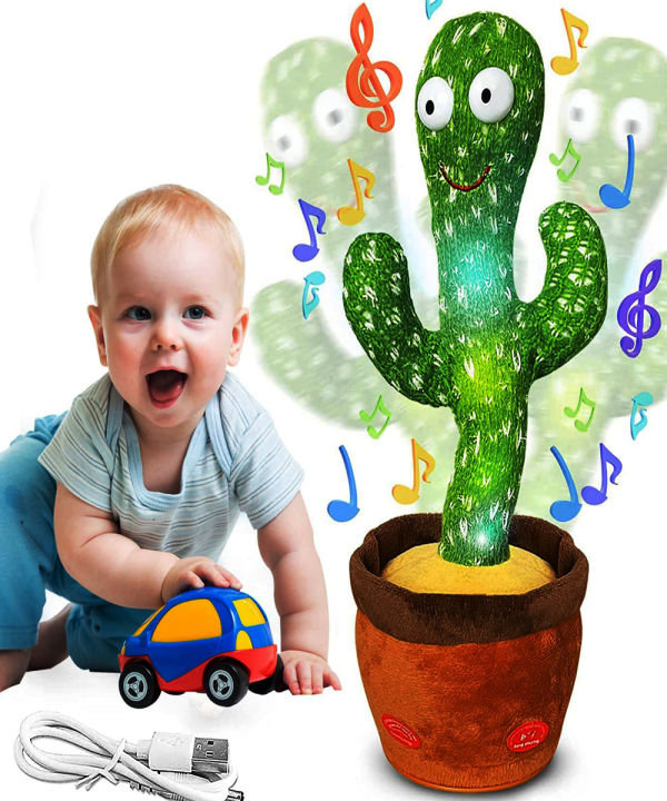 Talking Toy Dancing Cactus Doll Speak Talk Sound Record Repeat Kawaii Cactus Fun Plush Toy Battery Cactus Light Early Education Gift For Kids