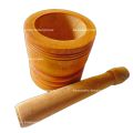 Wooden Mortar and Pestle (wangediya molgaha)- 3.5". 