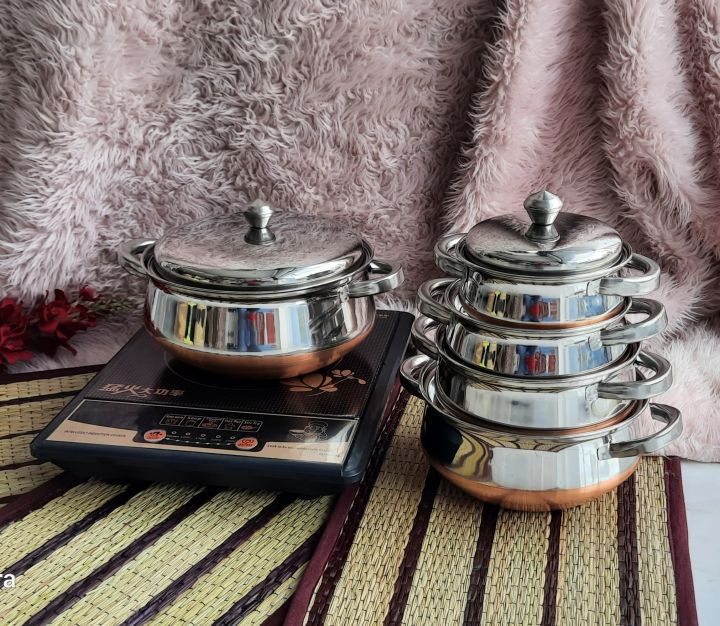 Level Stainless Steel Cookware Set 10pcs Induction Supportable Bottoms