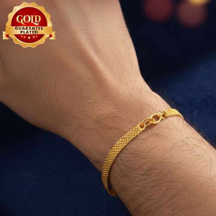 Gold Flat Bismark Bracelet Chain Stylish Golden Men Designs Guaranteed Love Necklace Plated Stylish Boy Design Gift TR-MB