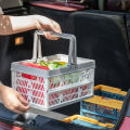 Nordic wind contrast folding portable storage basket outdoor picnic portable storage basket home car storage basket. 