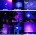 UV Flashlight Purple Lamp 395nm Ultraviolet Torch Zoom Flashlight Detection Lighting Lamp for Pet Fungus Stains Hunting Manicure. 