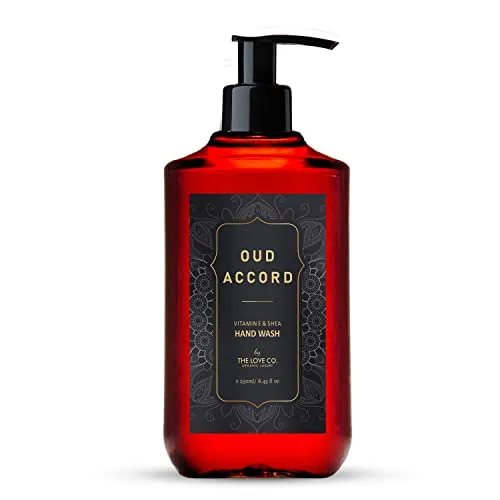 THE LOVE CO Oud Accord Hand Wash | Infused, Moisturizing & Soothing | Gentle Cleanser for Soft, Hydrated Hands | Ideal for Sensitive Skin | 250ml(FROM INDIA)JEZ