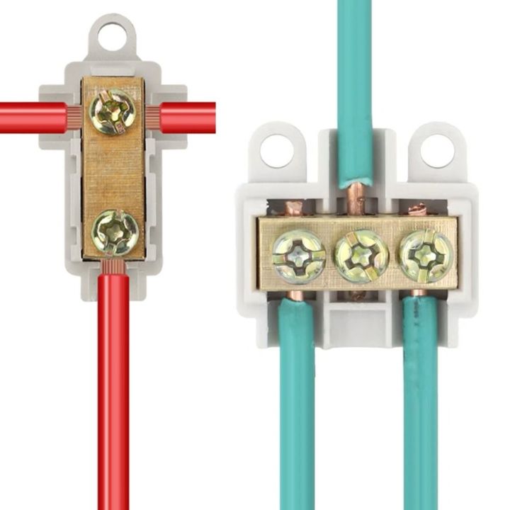 T06 306 Terminal Block Locking Quick Crimp Splitter Wire Connector Quick Wire Connector Terminal High Power Branch Terminal T-type Wiring Terminal Block