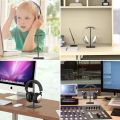 Simplist Newbee Headphone Stand Headset Holder Earphone Stand with Aluminum Supporting Bar Flexible Headrest ABS Solid Base for All Headphones Size (Black). 