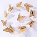 12pcs 3D Gold Butterfly Wall Stickers. 
