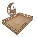 Eco friendly Eid Mubarak Tray Lightweight 22.5*15cm Food Holder Ramadan Tray Wooden Wooden Tray for Ramadan Kareem Celebration Eid Al Adha Festivities Party Servingware Gatherings. 