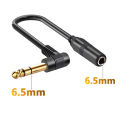 Right Angle 90 Degree 6.35mm Male To Female Audio Extension Cord 1/4 Inch TS Mono Jack TRS Stereo Cable for Guitar Bass Mixer. 