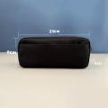 Zippered Pencil Case Kawaii Pencils Container Black Beige Stationery Bag for Classroom Office Use Organizer. 