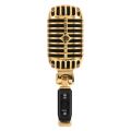 Professional Wired Vintage Classic Microphone Dynamic Vocal Mic Microphone for Live Performance Karaoke(Gold). 