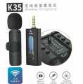 K35 Wireless Microphone, Wireless 3.5mm Lavalier Lapel Microphone. 
