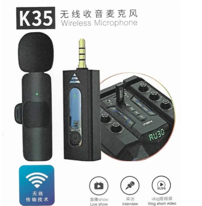 K35%20Wireless%20Microphone,%20Wireless%203.5mm%20Lavalier%20Lapel%20Microphone%20-%20Image%203