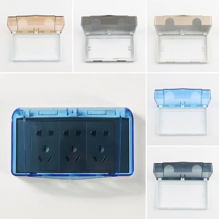 New%20Plastic%20Switch%20Protection%20Box%20Transparent%20Double%20Sockets%20Electric%20Plug%20Cover%2086%20type%20Waterproof%20Socket%20Splash%20Box%20Home%20-%20Image%203