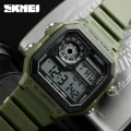 【Miga Plaza】SKMEI 1299 Men's Sports Watch Dual Time Daily Alarm Snooze Hourly Chime Timed Reminder Chronograph Countdown Calendar 50m Waterproof Backlight. 