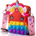Pop Purse Silicone Sensory Unicorn Push Pop Bubble Bag Crossbody Bag Antistress Toys Reliver Autism Handbag Coin Pouch for Kids. 