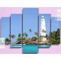 Five (5)Pieces Modern Hd Printed Home Decor Wall Art Picture Frame - Lighthouse Sri Lanka. 