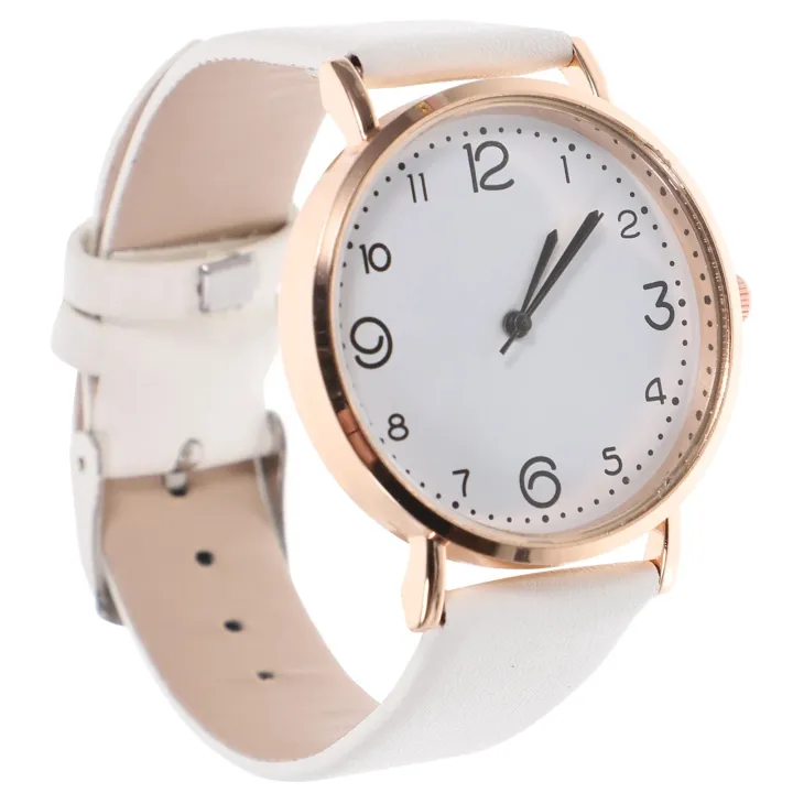 Ladies Watch Casual Wrist Watches Female Band PU Strap Ordinary Glass ...