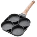 4-Hole Omelet Pan for Burger Eggs Ham PanCake Maker Frying Pans Non-Stick No Oil-Smoke Breakfast Grill Wok. 