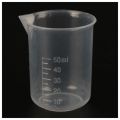 2 pcs 50 ml laboratory plastic water liquid measuring cup Transparent. 