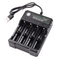 18650 Lithium Battery Charger 4 Slot 3.7V Smart USB Charging Stand 14500 Bright Flashlight Charger. 
