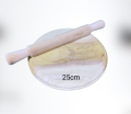 Roti Chapati Maker Wood Rolling Board 25cm And Rolling Pin Set. 