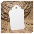 New 100Pc White/Black/Yellow Hollow Round Kraft Paper Tag callop Head Label Luggage Wedding Note Blank Price Hang Tag. 