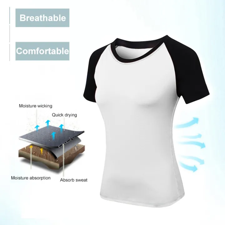 Women%20Workout%20T-shirt%20Raglan%20Short%20Sleeves%20Splicing%20O%20Neck%20Quick%20Dry%20Running%20Performance%20Exercise%20Gym%20Baselayer%20Sport%20Shirts%20Casual%20Tops%20-%20Image%204