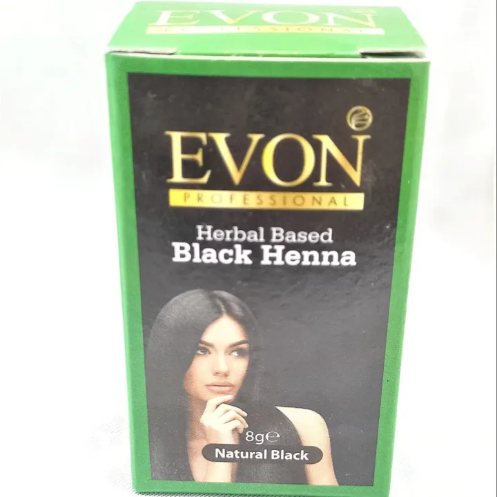 Evon%20Permanent%20Hair%20Color%20Ready%20to%20Use%20Herbal%20Based%20Hair%20Dye%20Hair%20Gray%20coverage%20for%20Men%20&%20Woman%20Black%20Henna%208g%20-%20Image%202