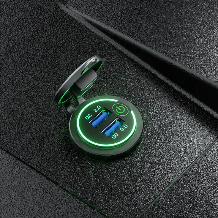 Quick%20Charge%203.0%20Dual%20USB%20Socket%2012V/24V%20Car%20Charger%20Touch%20Switch%20Voltmeter%20Electronic%20Lighter%20USB%20Fast%20Charger%20Socket%20-%20Image%205