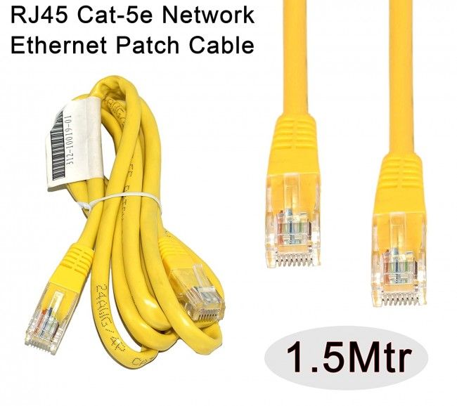 1.5m Ethernet Cable UTP Yellow CAT5E RJ45 Network Ethernet Patch Cord Lan Cable RJ-45 Computer Connectors