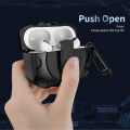 Lereach For AirPods 1 _ 2 Cover Case Grai Carbon Brazing Armor TPU+PC Cover Resistant Shockproof Full Body Protector Case. 