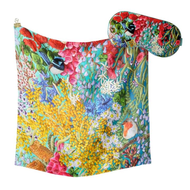 Custom Silk Scarf and Eye Mask Set for Events and Festivals, Promotional Gift, Hand Gift, Custom Silk Scarf, Light Blocking Mask