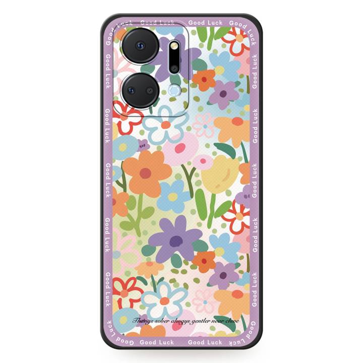 Silicone%20Shockproof%20Phone%20Case%20For%20Honor%20X7a/Play7T%205G%20Soft%20case%20Cute%20Full%20wrap%20Phone%20Pouch%20flower%20Oil%20Painting%20TPU%20-%20Image%206