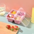 【WEJA】4 Compartments Snack Boxes Wheat Straw Meal Prep Reusable Food Storage Lunch Box for Adults & Kids. 
