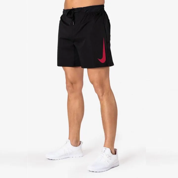 Nik Short DriFit Short Academic Jet Black Short with Red Nike swoosh Big Nike Dri-FIT Men's Woven Football Shorts
