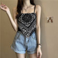 bellylady Women Cotton Spaghetti Strap Tank Tops Sexy Sleeveless Retro Printing Slim Fit Vest For Party Club. 