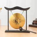 Mini Desktop Gong Table Wind Chime Percussion Instrument Cymbals Gongs with Mallet for Home Decor Housewarm Gift-A Easy Install. 